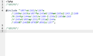 ワードプレスindex.phpに@include という1行のインクルード文がある場合マルウェアに感染しています